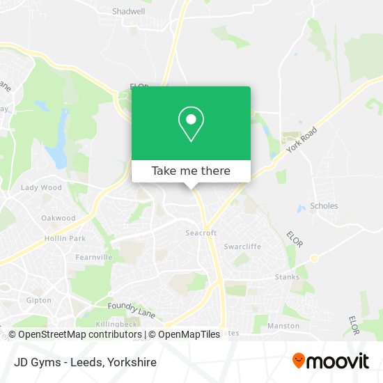 JD Gyms - Leeds map