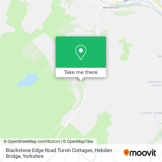 Blackstone Edge Road Turvin Cottages, Hebden Bridge map