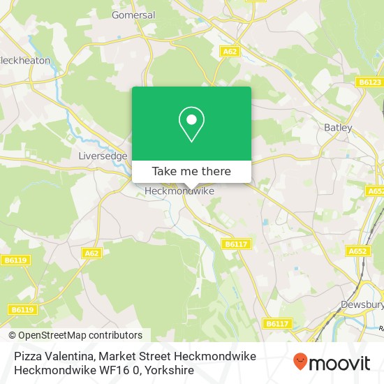 Pizza Valentina, Market Street Heckmondwike Heckmondwike WF16 0 map