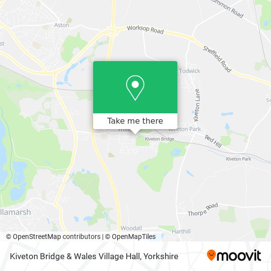 Kiveton Bridge & Wales Village Hall map