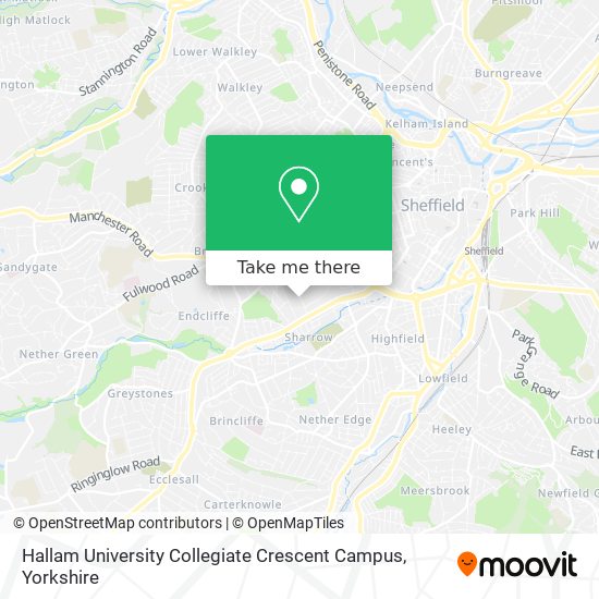 Hallam University Collegiate Crescent Campus map