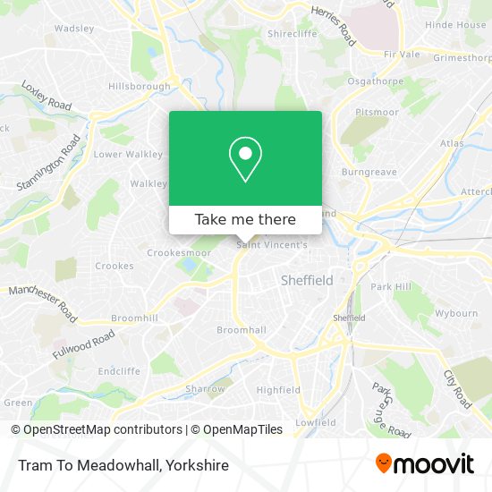 Tram To Meadowhall map