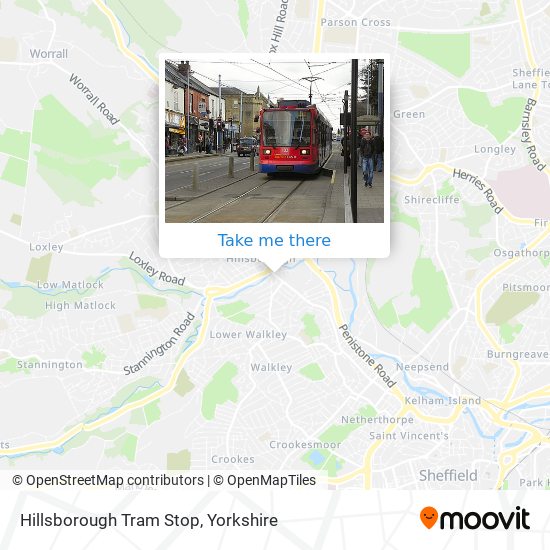 Hillsborough Tram Stop map