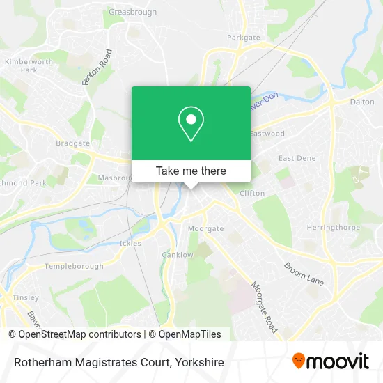 Rotherham Magistrates Court map