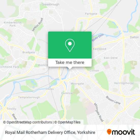 Royal Mail Rotherham Delivery Office map