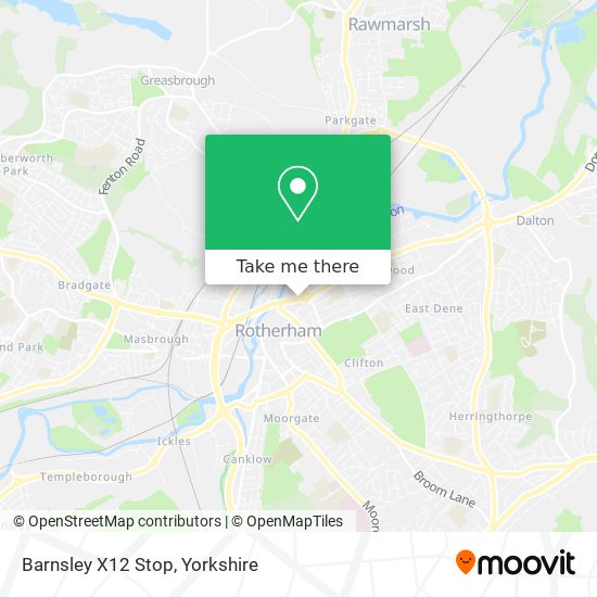 Barnsley X12 Stop map