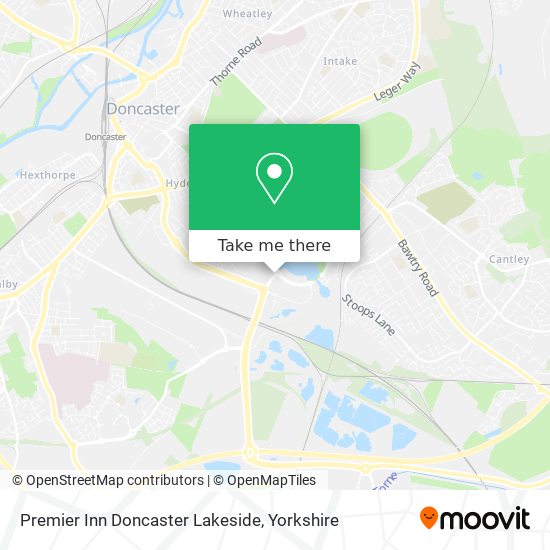 Premier Inn Doncaster Lakeside map