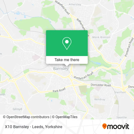 X10 Barnsley - Leeds map