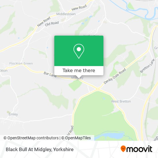 Black Bull At Midgley map