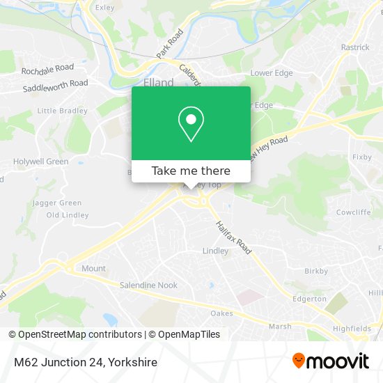 M62 Junction 24 map