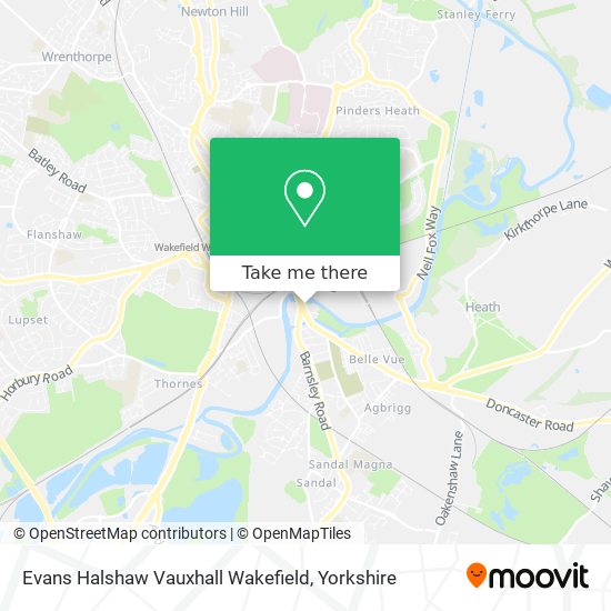 Evans Halshaw Vauxhall Wakefield map