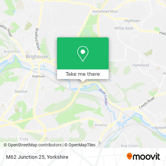 M62 Junction 25 map