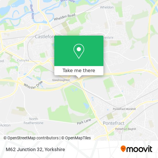 M62 Junction 32 map