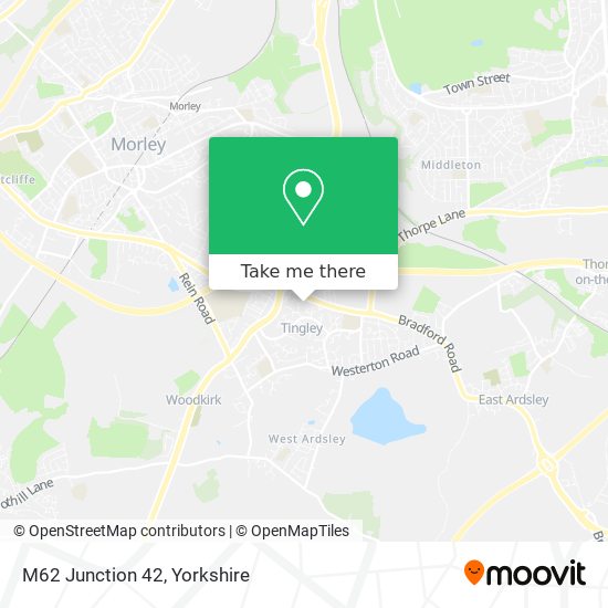 M62 Junction 42 map