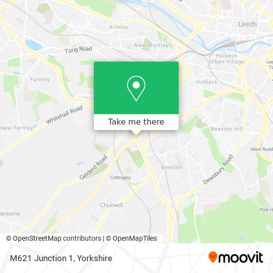 M621 Junction 1 map