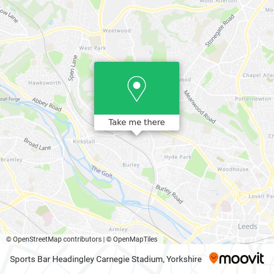 Sports Bar Headingley Carnegie Stadium map