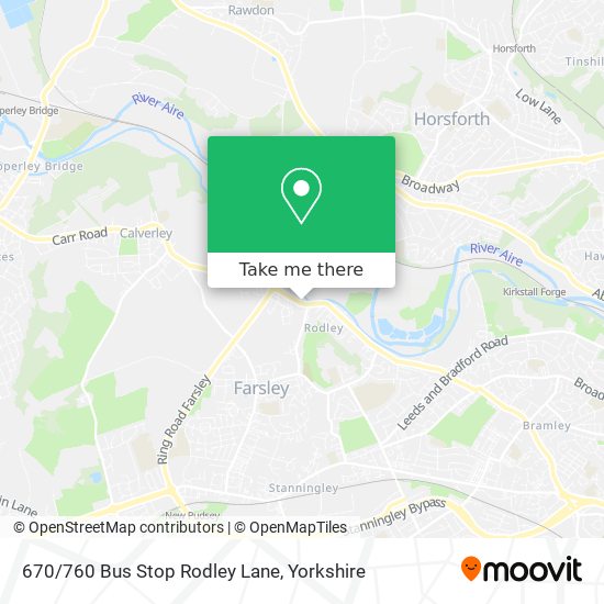 670/760 Bus Stop Rodley Lane map