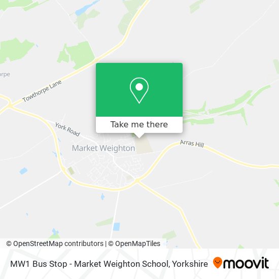 MW1 Bus Stop - Market Weighton School map