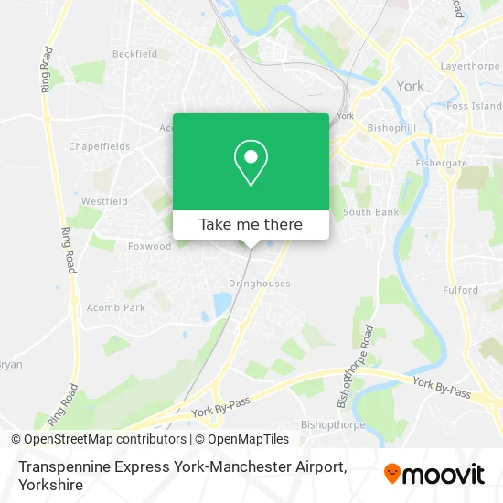 Transpennine Express York-Manchester Airport map