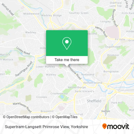 Supertram-Langsett Primrose View map