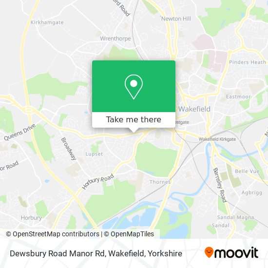 Dewsbury Road Manor Rd, Wakefield map