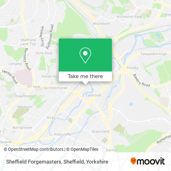 Sheffield Forgemasters, Sheffield map