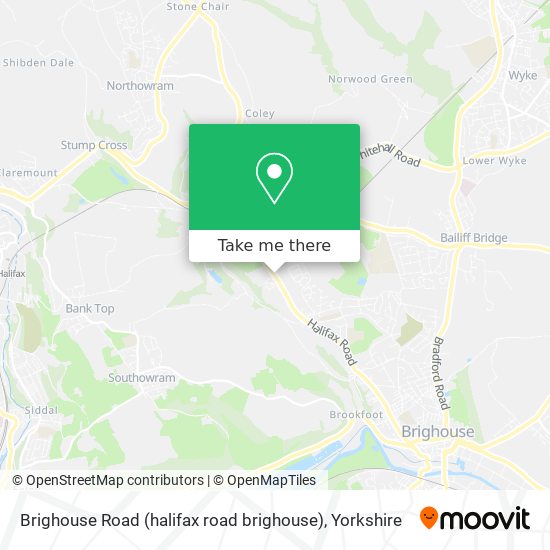 Brighouse Road (halifax road brighouse) map