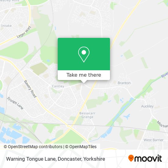 Warning Tongue Lane, Doncaster map