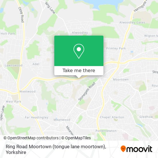 Ring Road Moortown (tongue lane moortown) map