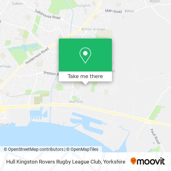 Hull Kingston Rovers Rugby League Club map