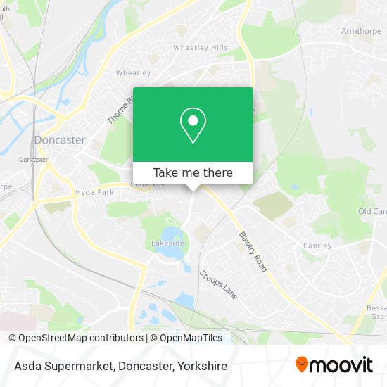 Asda Supermarket, Doncaster map