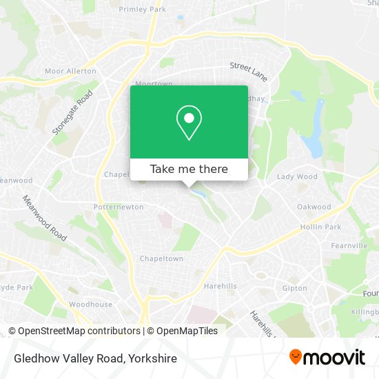 Gledhow Valley Road map