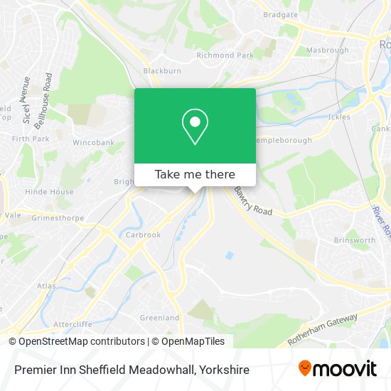 Premier Inn Sheffield Meadowhall map