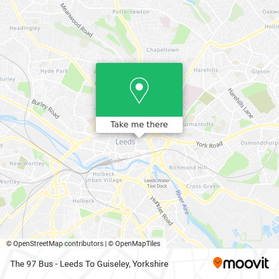 The 97 Bus - Leeds To Guiseley map