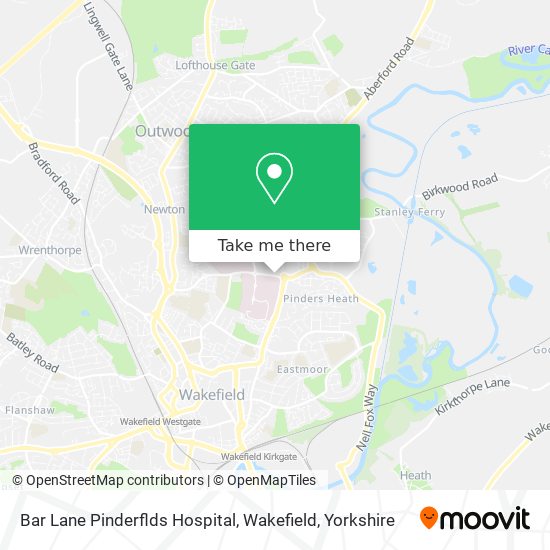 Bar Lane Pinderflds Hospital, Wakefield map