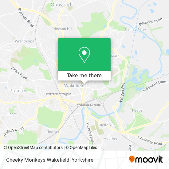 Cheeky Monkeys Wakefield map