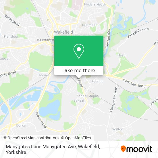 Manygates Lane Manygates Ave, Wakefield map