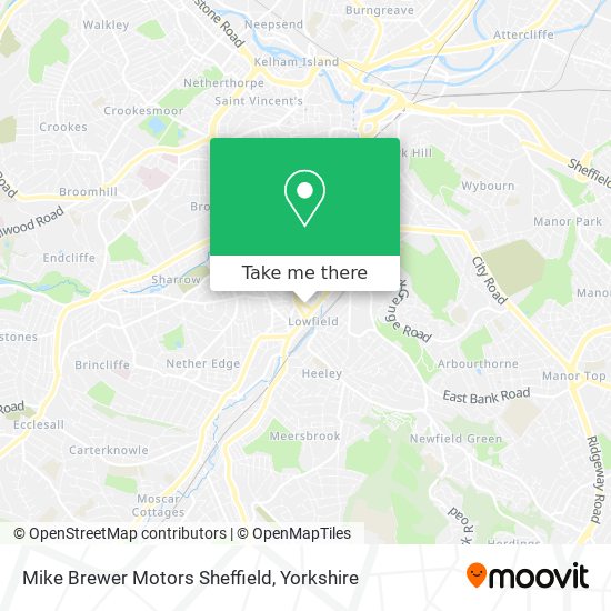 Mike Brewer Motors Sheffield map