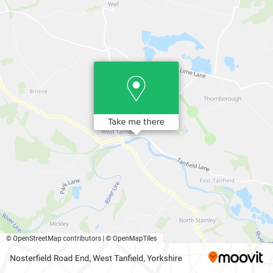 Nosterfield Road End, West Tanfield map