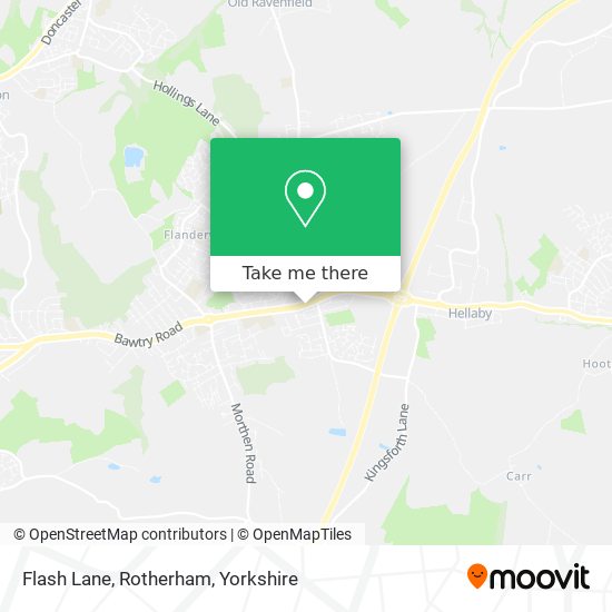 Flash Lane, Rotherham map