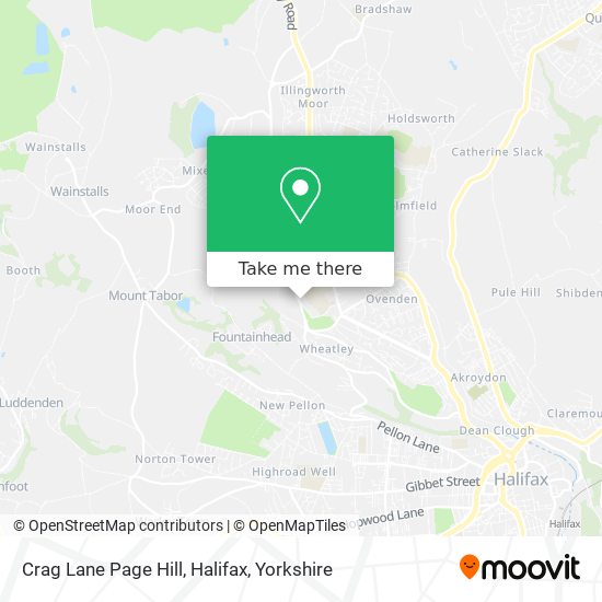 Crag Lane Page Hill, Halifax map