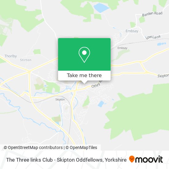The Three links Club - Skipton Oddfellows map