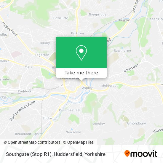 Southgate (Stop R1), Huddersfield map