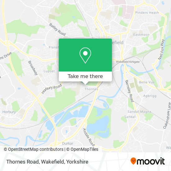 Thornes Road, Wakefield map
