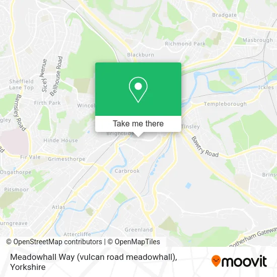 Meadowhall Way (vulcan road meadowhall) map