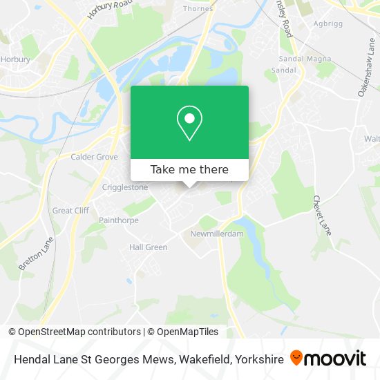 Hendal Lane St Georges Mews, Wakefield map