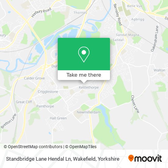 Standbridge Lane Hendal Ln, Wakefield map