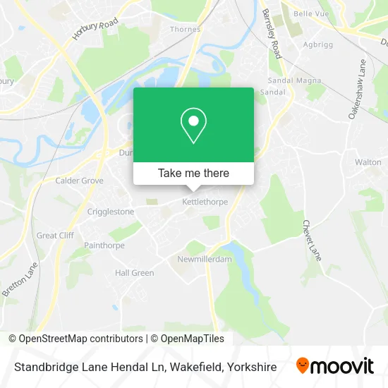 Standbridge Lane Hendal Ln, Wakefield map