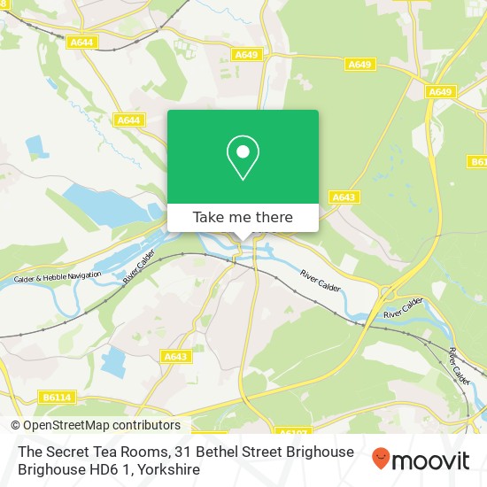 The Secret Tea Rooms, 31 Bethel Street Brighouse Brighouse HD6 1 map