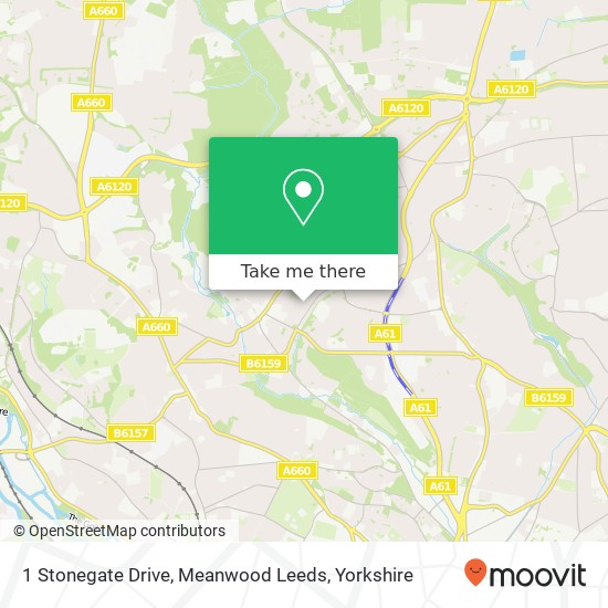 1 Stonegate Drive, Meanwood Leeds map